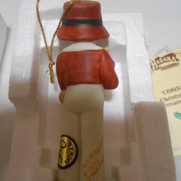 JAN HAGARA LIMITED EDITION CHRIS CHRISTMAS ORNAMENT NIB 1984 RARE COLLECTABLE π - Picture 3 of 9